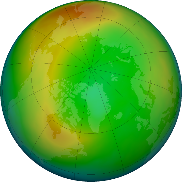Arctic ozone map for January 2022